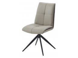 Стул VIGGE 360 град. поворот.  HF017-11 / HF017-12 Бежевый, экокожа / Черный каркас, ®DISAUR