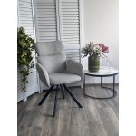 Стул LONG 360 град. поворот. NS10 Серый, букле / черный каркас, М-City