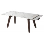 Стол BETIS 180 MATTE GILDED WHITE SOLID CERAMIC / Орех, ®DISAUR