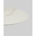 Стол круглый Терралино D90 верх керамика белый матовый, основание металл белый