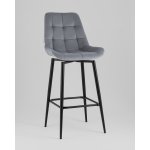 Стул барный Флекс с поворотным механизмом велюр велютто серый