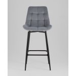 Стул барный Флекс с поворотным механизмом велюр велютто серый