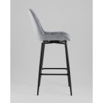 Стул барный Флекс с поворотным механизмом велюр велютто серый