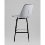 Стул барный Флекс с поворотным механизмом велюр велютто серый