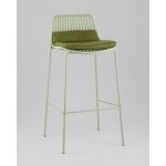 Стул барный Louran с подушкой зелёный