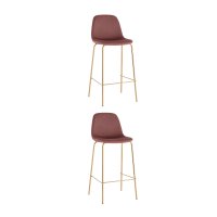 Стул барный Валенсия SN велюр пыльно-розовый золотые ножки 2 шт