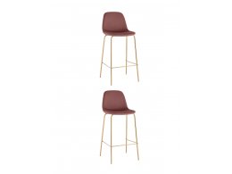 Стул барный Валенсия SN велюр пыльно-розовый золотые ножки 2 шт