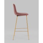 Стул барный Валенсия SN велюр пыльно-розовый золотые ножки 2 шт