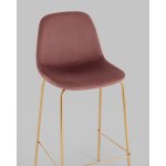 Стул барный Валенсия SN велюр пыльно-розовый золотые ножки 2 шт