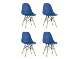 Стул Eames Style DSW синий x4 (разборный каркас)
