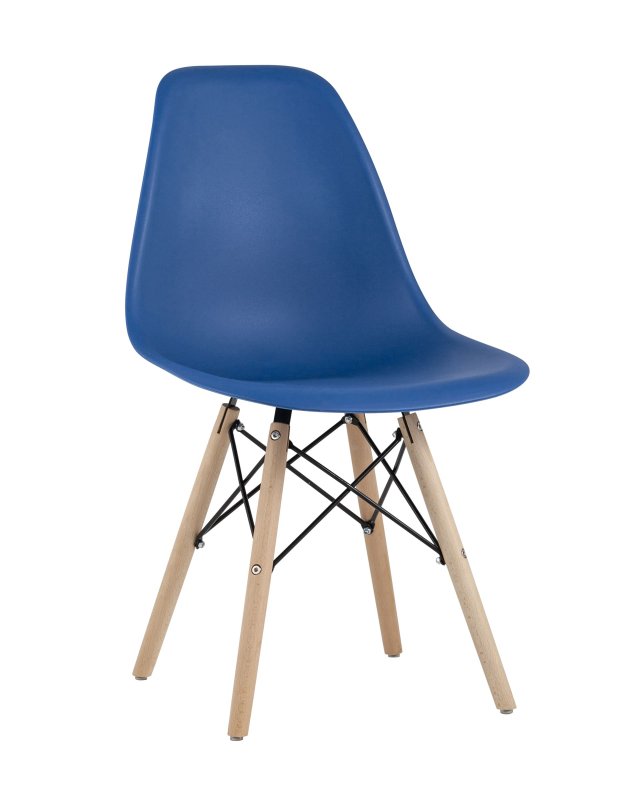 Стул Eames Style DSW синий (разборный каркас)