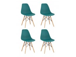 Стул Eames Style DSW темно-бирюзовый x4 (разборный каркас)