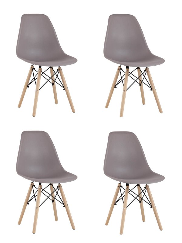 Стул Eames Style DSW темно-серый x4 (разборный каркас)