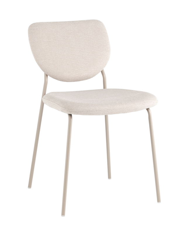 Стул обеденный Gigi шенилл бежевый кремовые ножки