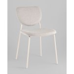 Стул обеденный Gigi шенилл серый белые ножки