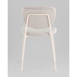 Стул обеденный Gigi шенилл серый белые ножки