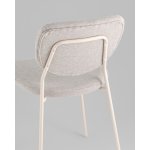 Стул обеденный Gigi шенилл серый белые ножки