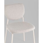 Стул обеденный Gigi шенилл серый белые ножки