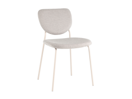 Стул обеденный Gigi шенилл серый белые ножки