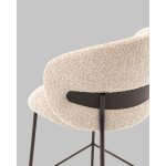 Стул полубарный Блейз букле капучино, каркас серо-коричневый