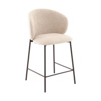 Стул полубарный Блейз букле капучино, каркас серо-коричневый