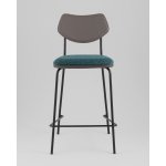 Стул полубарный Casey темно-бирюзовый с серой экокожей