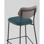 Стул полубарный Casey темно-бирюзовый с серой экокожей