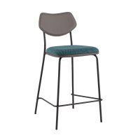 Стул полубарный Casey темно-бирюзовый с серой экокожей