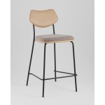 Стул полубарный Casey серо-коричневый с бежевой экокожей