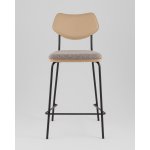 Стул полубарный Casey серо-коричневый с бежевой экокожей