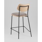 Стул полубарный Casey серо-коричневый с бежевой экокожей