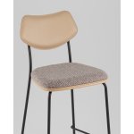 Стул полубарный Casey серо-коричневый с бежевой экокожей