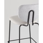 Стул полубарный Masey серый с серой экокожей