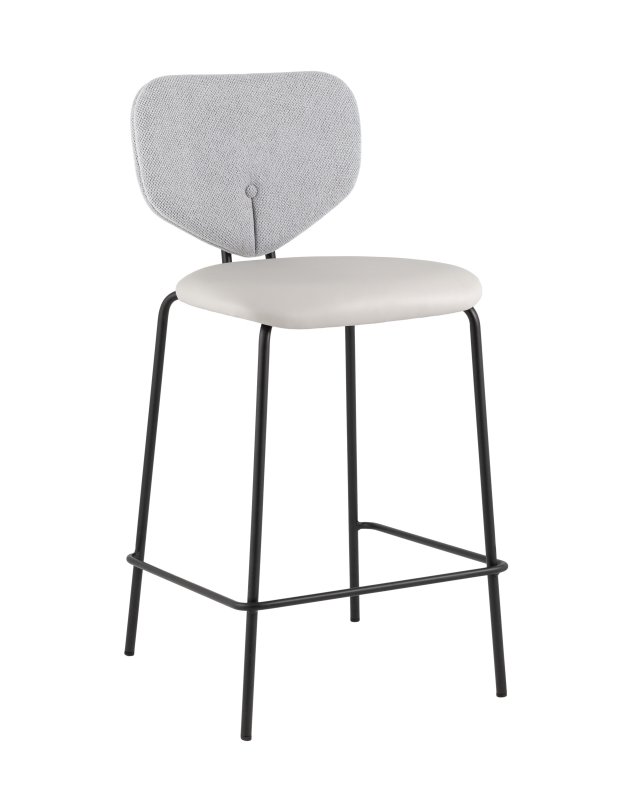 Стул полубарный Masey серый с серой экокожей