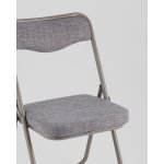 Стул складной Джонни рогожка серо-голубой каркас серый