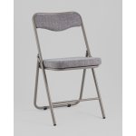 Стул складной Джонни рогожка серо-голубой каркас серый