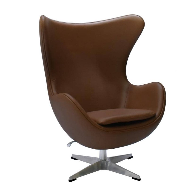 Кресло EGG STYLE CHAIR коричневый, натуральная кожа Кресло EGG STYLE CHAIR коричневый, натуральная кожа