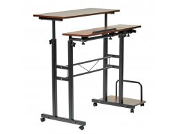 Стол многофункциональный Shuttle 80х58х80-130см, темное дерево, чёрный