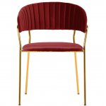 Стул Turin винный с золотыми ножками