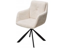 Стул ФЕДЕРИКО ДАНС 180 град. поворотный, NORDIC 11 Молочный / Черный каркас, M-City