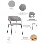 Стул Turin серый с чёрными ножками