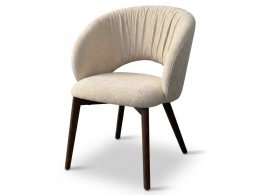 Стул ПИОЛА (PIOLA), цвет СВЕТЛО-БЕЖЕВЫЙ CITY-102, букле / ОРЕХ каркас,  ®DISAUR