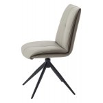 Стул VIGGE 360 град. поворот.  HF017-11 / HF017-12 Бежевый, экокожа / Черный каркас, ®DISAUR