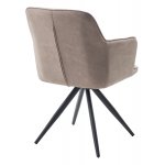 Стул НОРМАН 360 град., цвет BELLA-03/CYPRUS-03 латте, шенилл/замша / черный каркас М-City