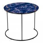 Набор кофейных столиков Tango темно-синий с чёрными ножками, 2шт