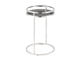 Журнальный столик Гестия 41*60см стекло черное сталь серебро