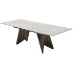 Стол IVAR 180 MARBLES TL-109 Серый мрамор, испанская керамика / Шоколадное золото каркас, ®DISAUR