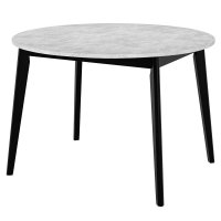 Стол Oslo круглый раскладной 110-140x110x76см, Бетон лайт, чёрный Стол Oslo круглый раскладной 110-140x110x76см, Бетон лайт, чёрный