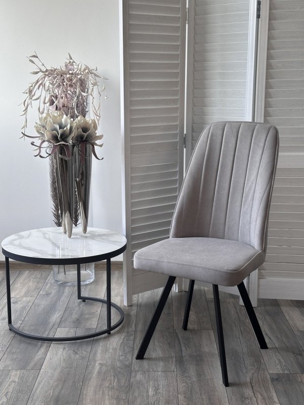 Стул ПРОВАНС 360 град. поворот. B22 Серый, велюр / черный каркас, М-City