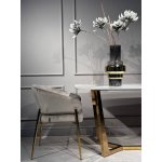 Стол обеденный Ланс DT-2852L, 180х90х75 см, белая керамика/золотой